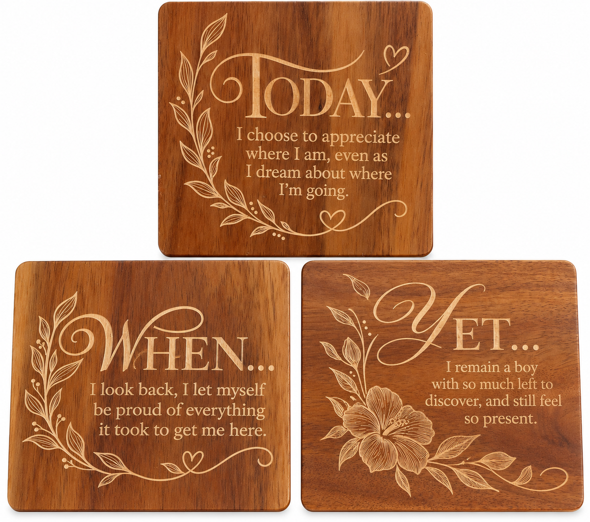 Wooded. Quote coasters